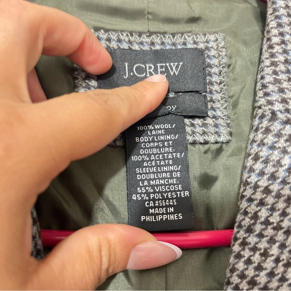J Crew Schoolboy Blazer Wool Blend Houndstooth Women's Size 2 - Picture 6 of 10